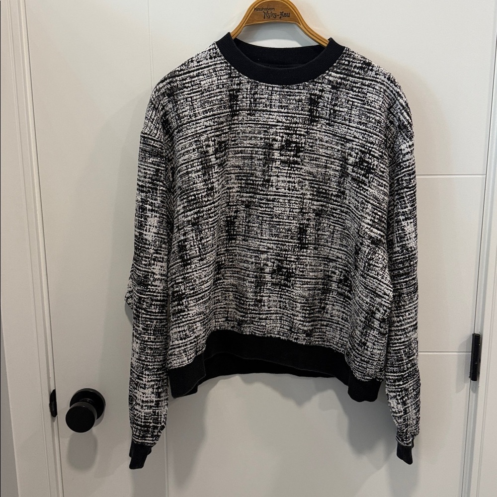 Zanerobe Marled Black and White Crew Sweater size large